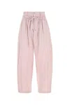 Isabel Marant High Waist Cotton Pant With Elastic Waistband In Pink