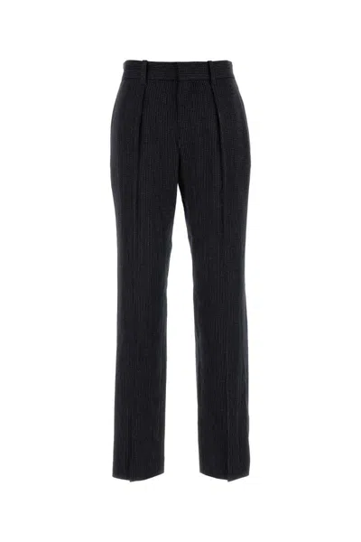 Isabel Marant Pantalone In Misto Lana Stretch Ricamato  Donna In Black