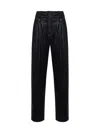 Isabel Marant Fidji Pleated Straight-leg Coated Linen Pants In Black