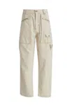 Isabel Marant Wide-leg Cotton And Hemp Trousers With Multiple Pockets In Beige