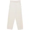 Isabel Marant Drawstring White Trousers With Relaxed Fit In Beige