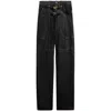 Isabel Marant Brinley Cotton Denim Jeans W/buckles In Black