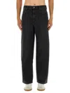 Isabel Marant Five-pocket Belt Loop Stitched Trousers In Black