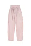 Isabel Marant High Waist Cotton Pant With Elastic Waistband In Pink