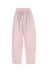 Isabel Marant High Waist Cotton Pant With Elastic Waistband In Pink