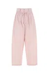 Isabel Marant High Waist Cotton Pant With Elastic Waistband In Pink