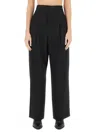 Isabel Marant High Waist Wide Leg Trousers With Button Detail In Black