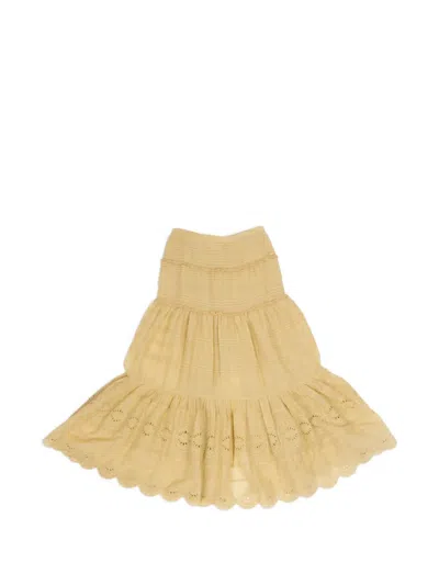 Isabel Marant Paoline Tiered Maxi Skirt In Yellow