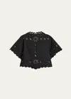 Isabel Marant Parissa Embroidered Cutwork Top In Black