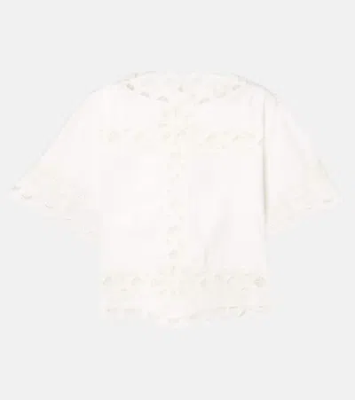Isabel Marant Parissa Embroidered Cotton Crop Top In White