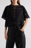 Isabel Marant Parissa Embroidered Cutwork Top In Black