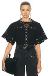 Isabel Marant Parissa Embroidered Cutwork Top In Black