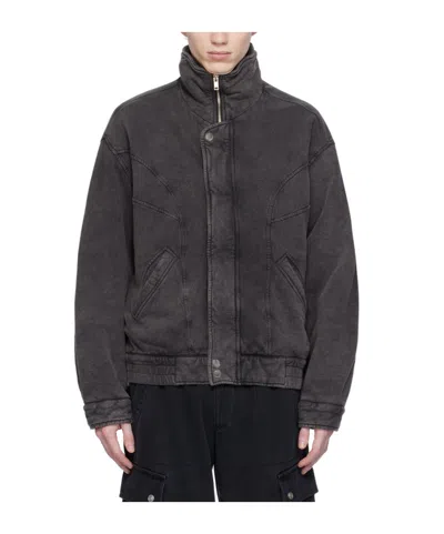 Isabel Marant Parvey Welt Bag Cotton Coat In Black