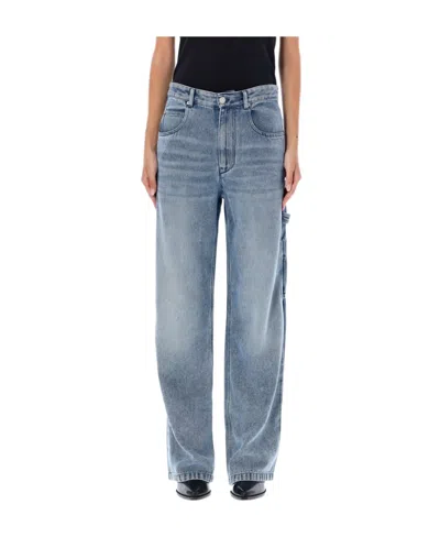 Isabel Marant Paryama Wide Leg Jeans In Blue