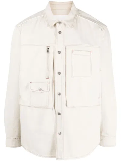 Isabel Marant Multiple-pockets Shirt Jacket In Powder