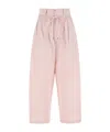 Isabel Marant High Waist Cotton Pant With Elastic Waistband In Pale Pink