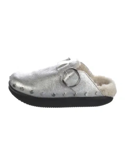 Pre-owned Isabel Marant Patent Leather Mules In Silver