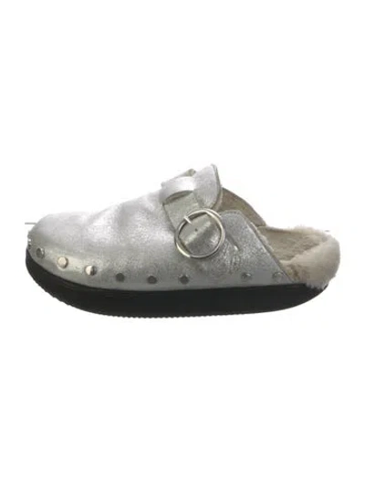 Pre-owned Isabel Marant Patent Leather Mules In Silver