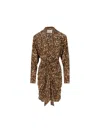Isabel Marant Cleora Snake Print Mini Dress In Brown