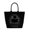Isabel Marant Etoile-flocked Canvas Tote Bag In Black