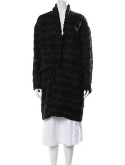 Pre-owned Isabel Marant Patterned Coat In Black