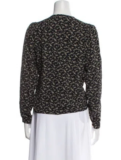 Pre-owned Isabel Marant Patterned Crew Neck Blouse In Black
