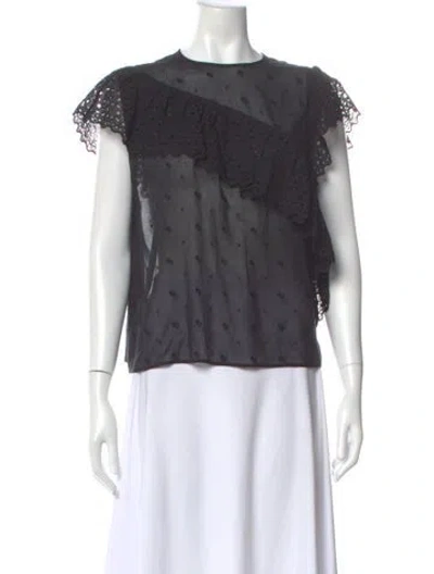 Pre-owned Isabel Marant Patterned Crew Neck Blouse In Blue