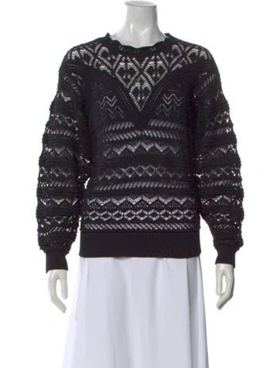 Pre-owned Isabel Marant Patterned Crew Neck Sweater In Black