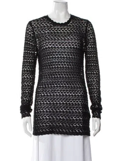 Pre-owned Isabel Marant Patterned Crew Neck Sweater In Black
