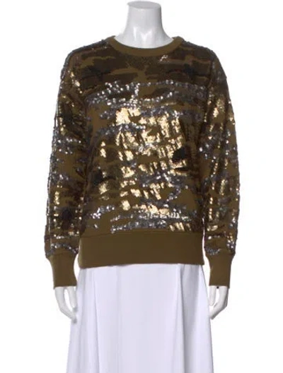 Pre-owned Isabel Marant Patterned Crew Neck Sweater In Green