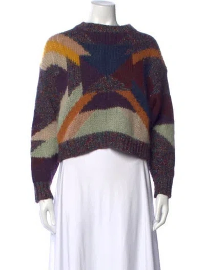 Pre-owned Isabel Marant Patterned Crew Neck Sweater In Purple