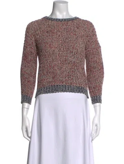 Pre-owned Isabel Marant Patterned Crew Neck Sweater In Red