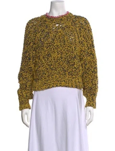 Pre-owned Isabel Marant Patterned Crew Neck Sweater In Yellow