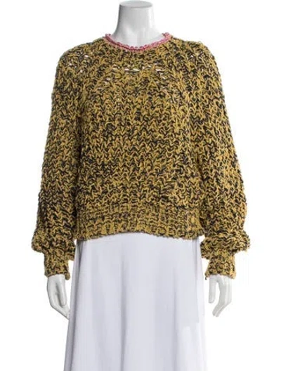 Pre-owned Isabel Marant Patterned Crew Neck Sweater In Yellow