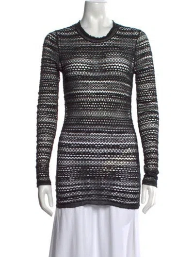 Pre-owned Isabel Marant Patterned Crew Neck Top In Black