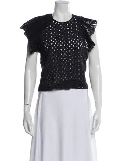 Pre-owned Isabel Marant Patterned Crew Neck Top In Black