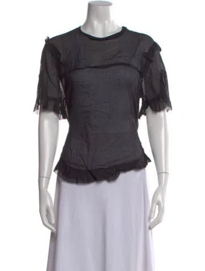 Pre-owned Isabel Marant Patterned Crew Neck Top In Black
