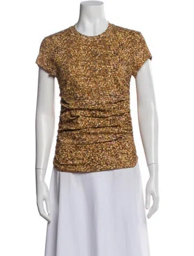 Pre-owned Isabel Marant Patterned Crew Neck Top In Blue