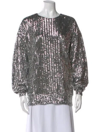 Pre-owned Isabel Marant Patterned Crew Neck Top W/ Tags In Silver
