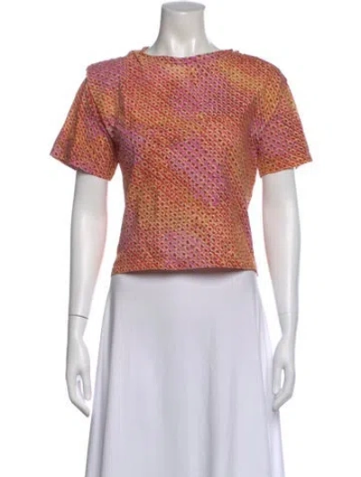Pre-owned Isabel Marant Patterned Crew Neck T-shirt In Pink