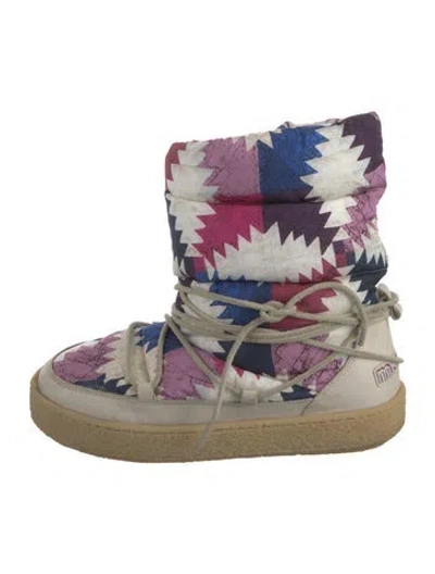 Pre-owned Isabel Marant Patterned Lace-up Boots In Neutral