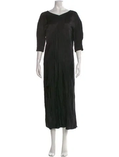 Pre-owned Isabel Marant Patterned Long Dress In Black