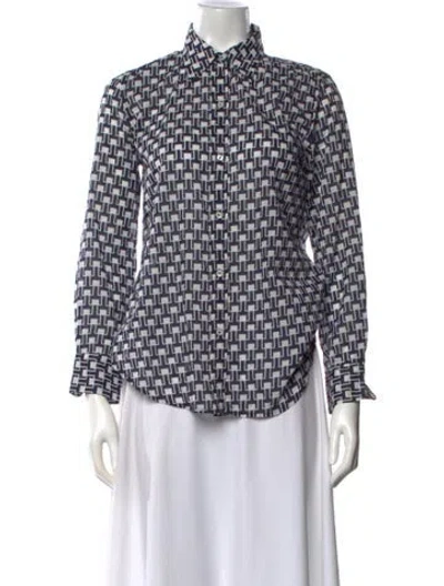 Pre-owned Isabel Marant Patterned Long Sleeve Blouse In Blue