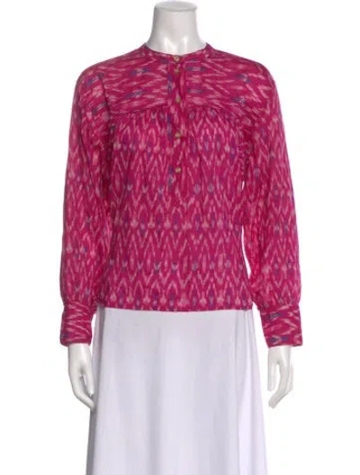 Pre-owned Isabel Marant Patterned Long Sleeve Blouse In Pink