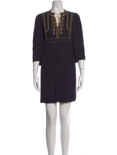 Pre-owned Isabel Marant Patterned Mini Dress In Black