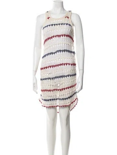 Pre-owned Isabel Marant Patterned Mini Dress In White