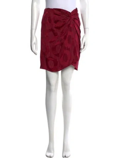 Pre-owned Isabel Marant Patterned Mini Skirt In Burgundy