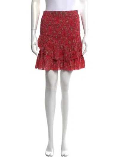 Pre-owned Isabel Marant Patterned Mini Skirt In Red