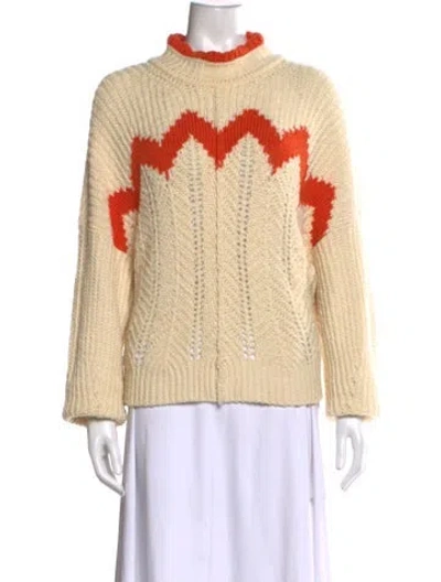 Pre-owned Isabel Marant Patterned Mock Neck Sweater In Neutral