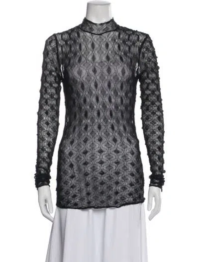 Pre-owned Isabel Marant Patterned Mock Neck Top In Gray